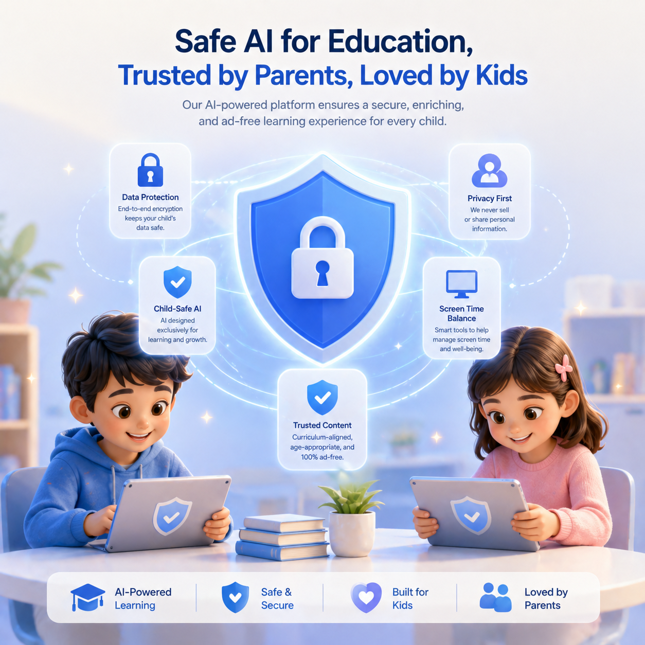 AI safety system ensuring secure and child friendly educational learning experience