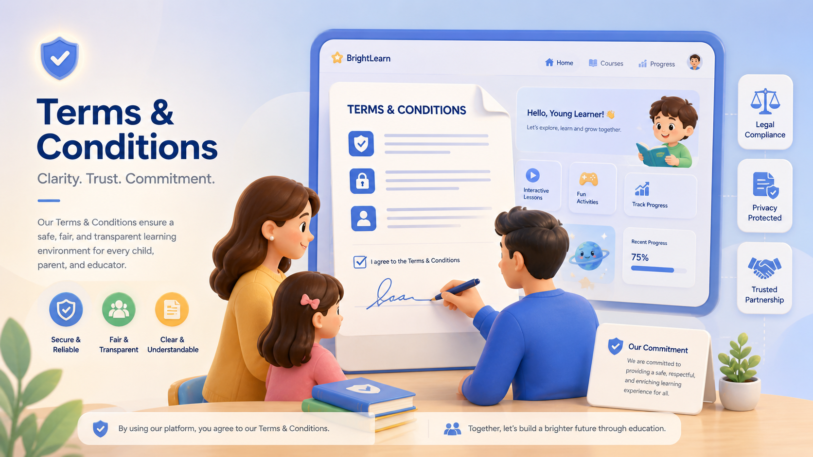 Terms and Conditions for Little Learners Path kids educational learning platform rules and safe learning guidelines